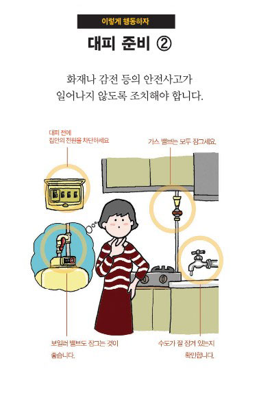 이렇게 행동하자 대피준비 2 하단에 자세한 내용 있음