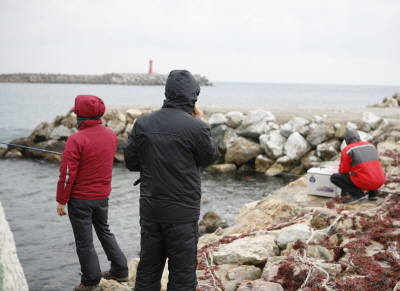 달리는 차를 세우고 주변의 경관도 구경할 수 있다. 낚시하는 사람들의 모습