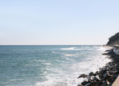 해안도로 옆의 바다